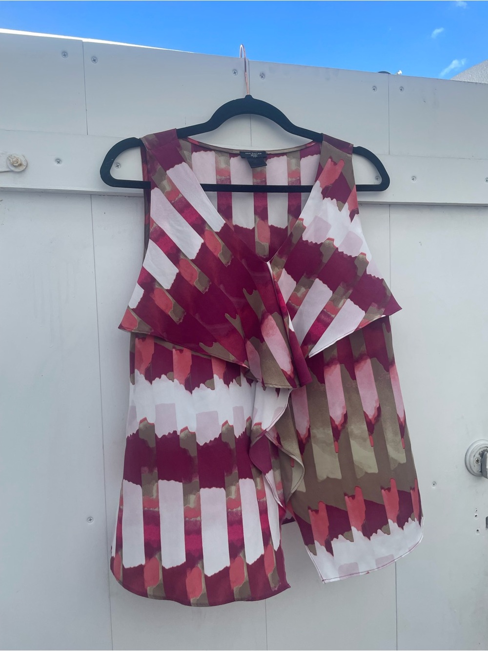 Ann Taylor Petite Pink Printed Blouse